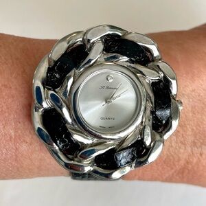 Ladies Fashion Watch by St. Bernard Navy Leather Band